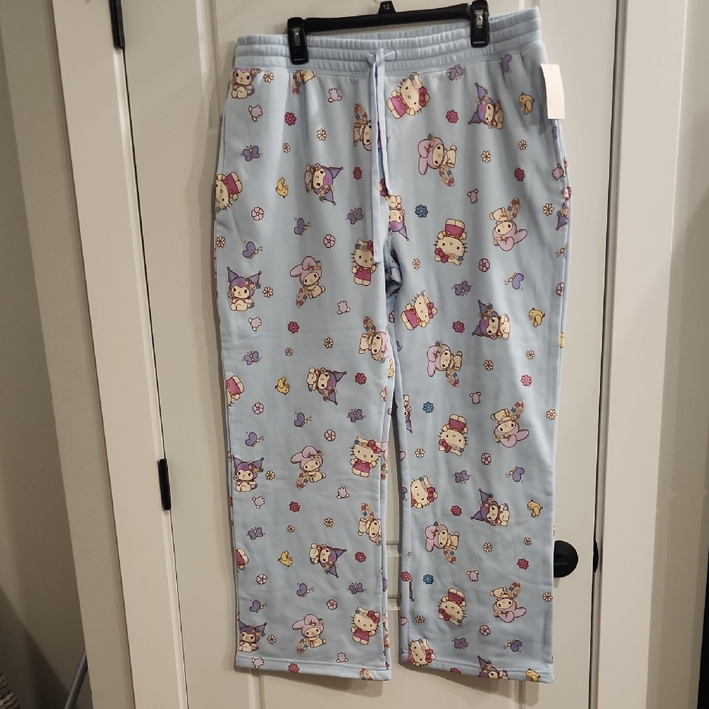 Hybrid Apparel Sky Blue Pajama Bottoms with Cute Animal Patterns